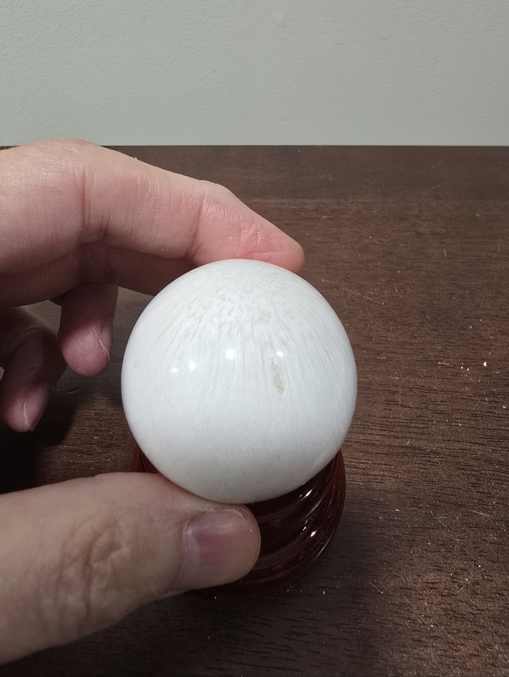 Scolecite Crystal Sphere 45 mm - Picture 9 of 9